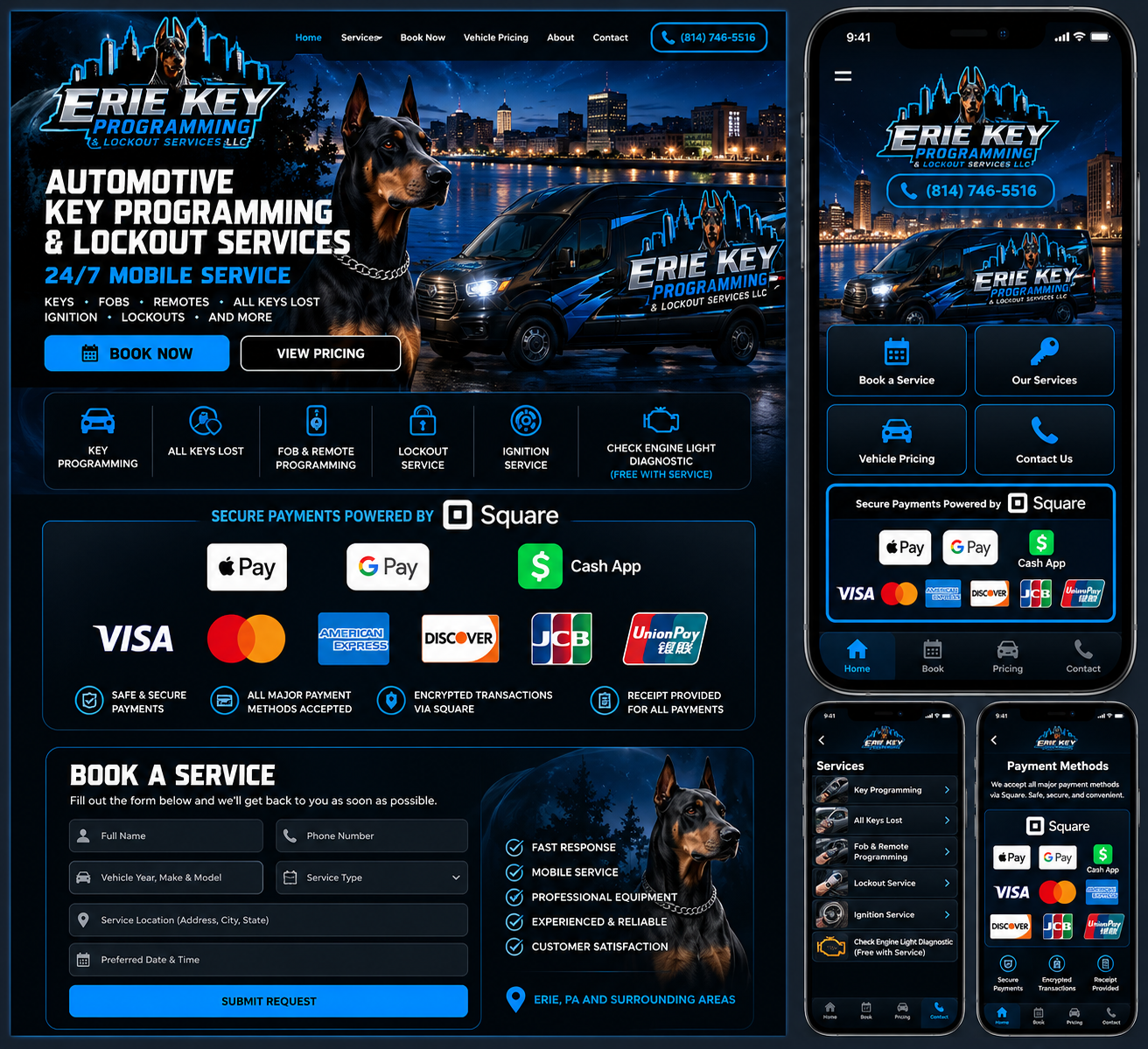 Erie Key website and app preview